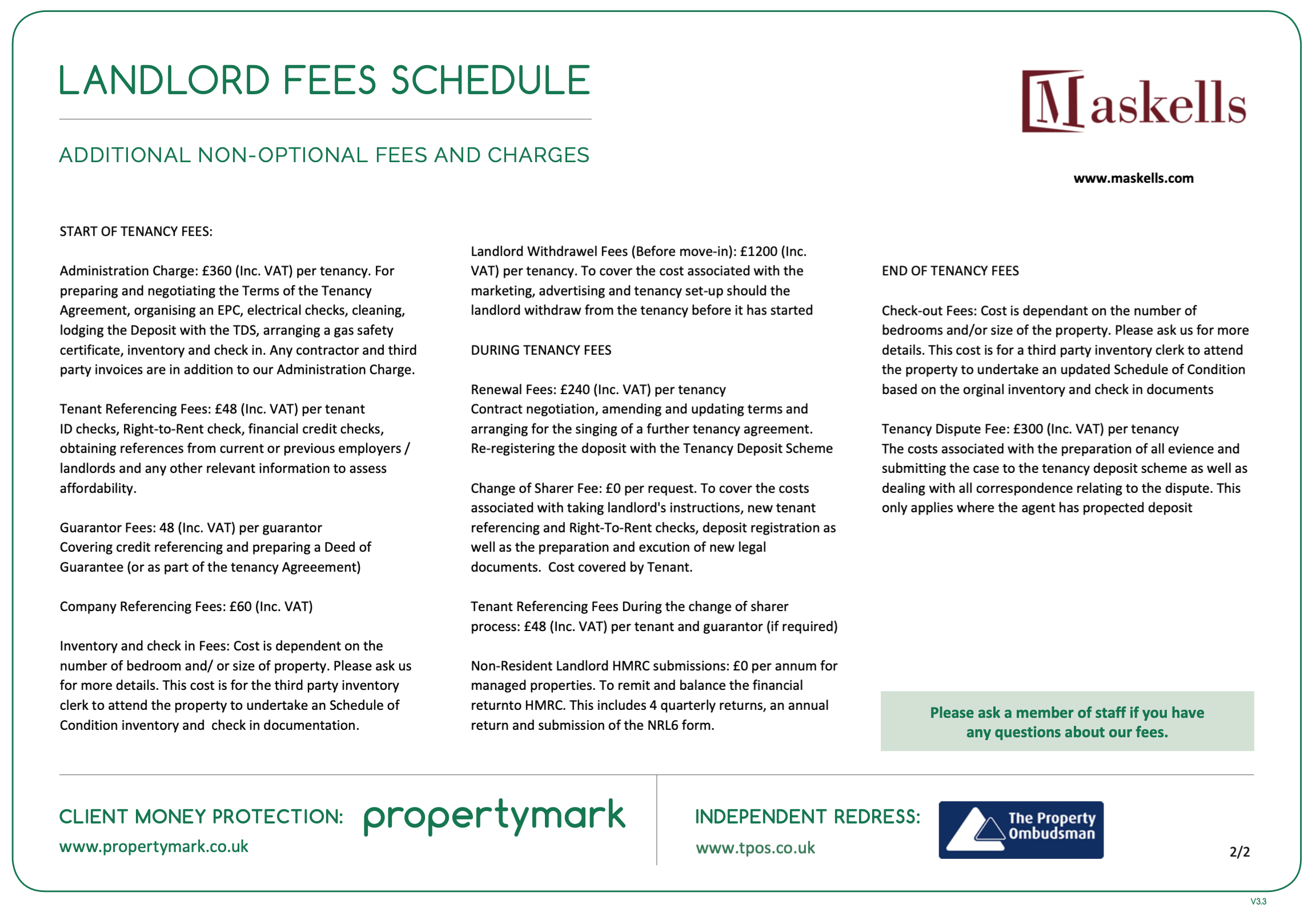 landlord fees