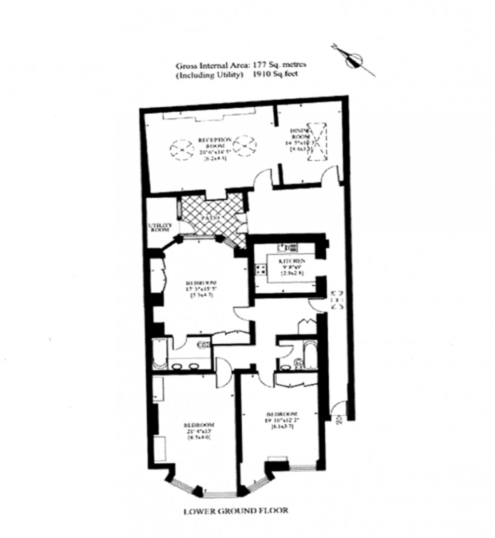 Floorplan for Roland Gardens, South Kensington, SW7
