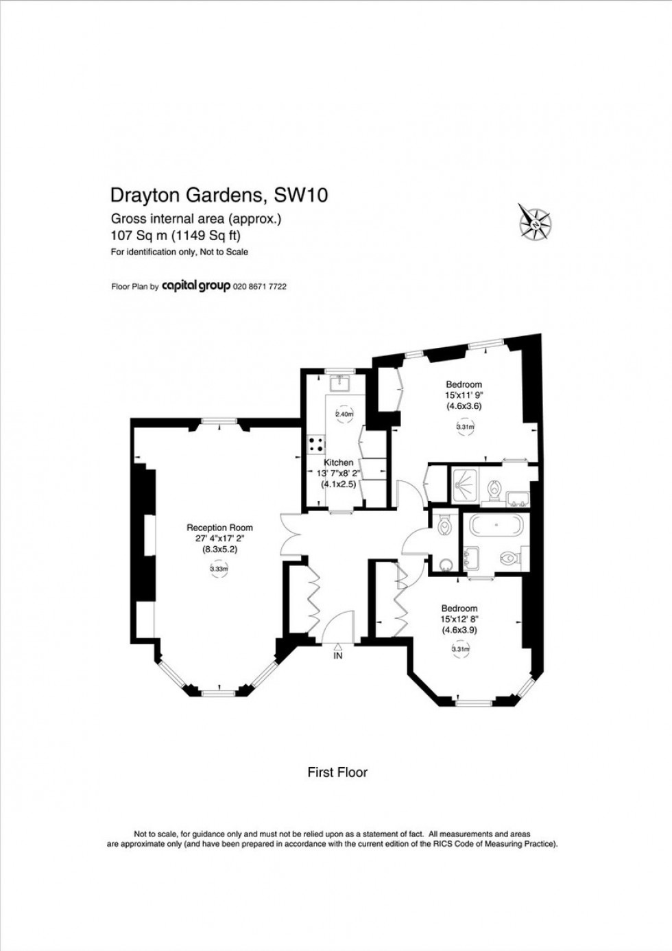 Floorplan for Drayton Gardens, London, SW10