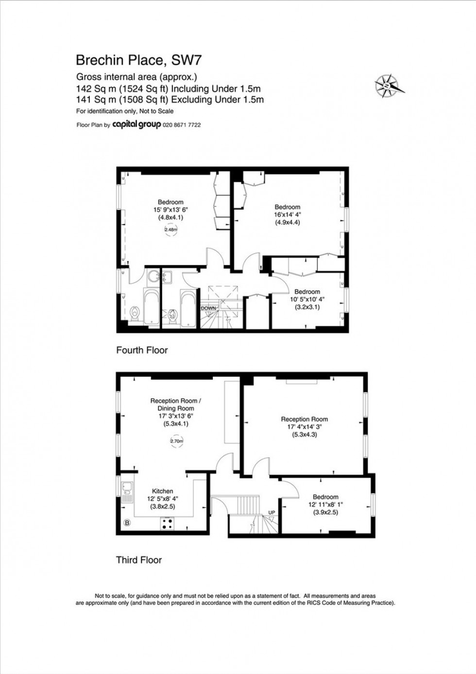 Floorplan for Brechin Place, South Kensington, SW7
