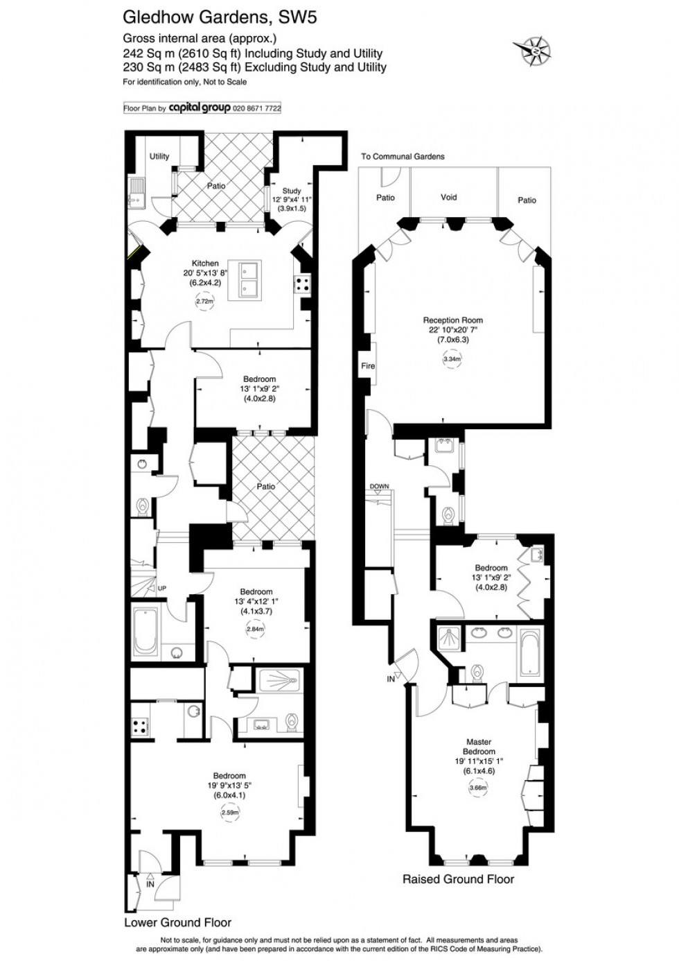 Floorplan for Gledhow Gardens, South Kensington, SW5