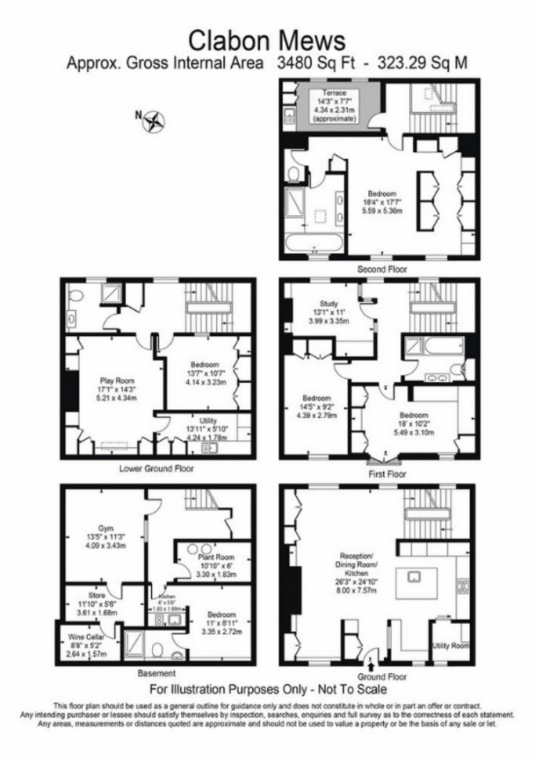 Floorplans For Clabon Mews, Knightsbridge, London SW1X