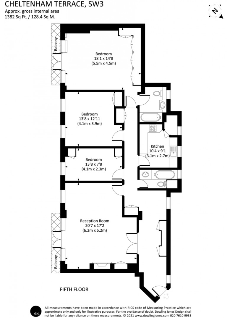 Floorplans For Whitelands House, Cheltenham Terrace, Chelsea