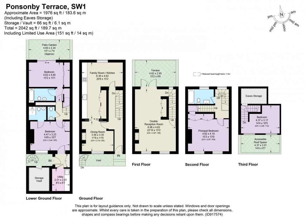 Floorplan for Ponsonby Terrace, Westminster, SW1P