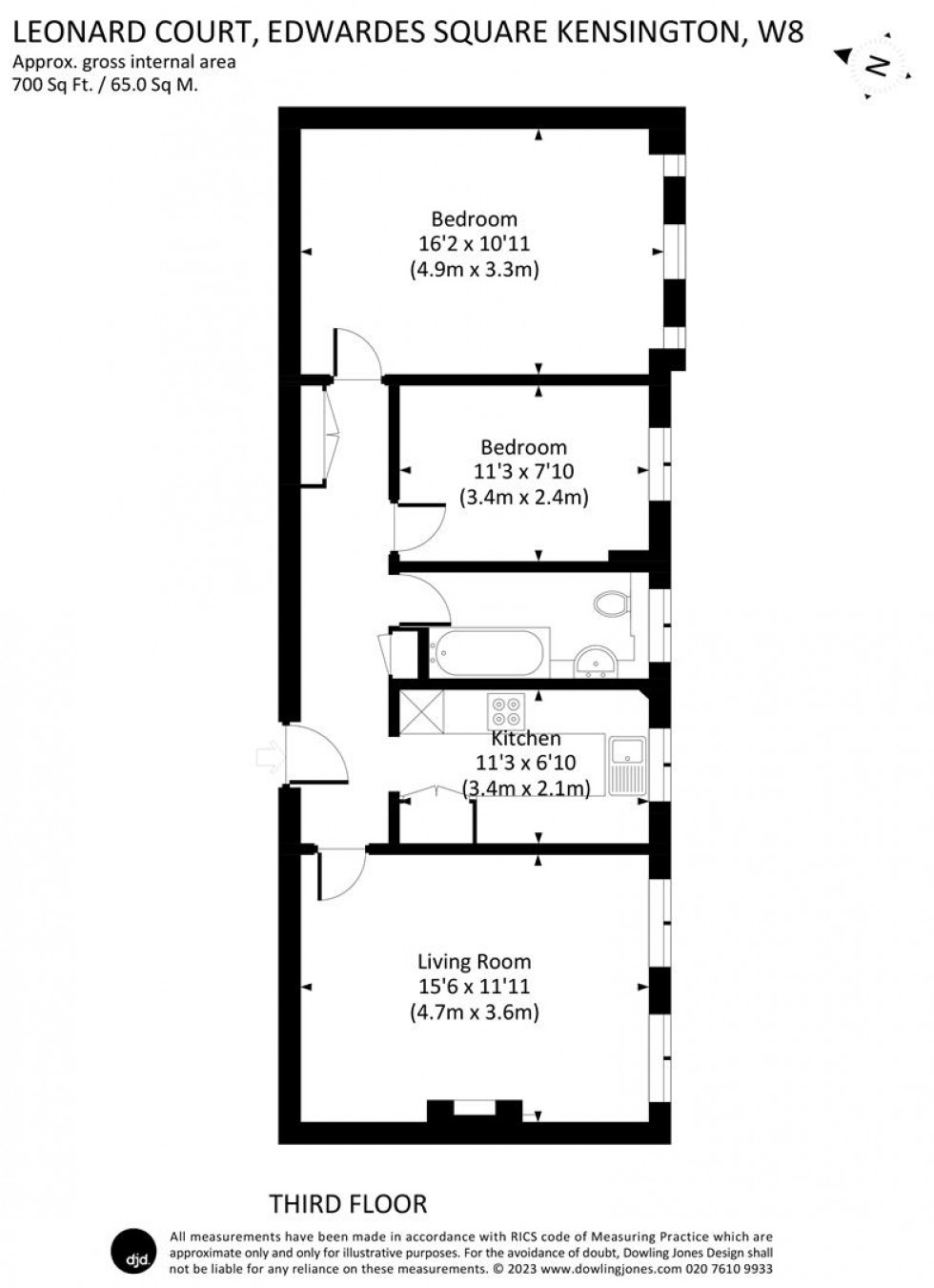 Floorplan for Leonard Court, Kensington, W8