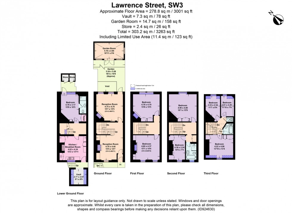 Floorplan for Lawrence Street, Chelsea, SW3