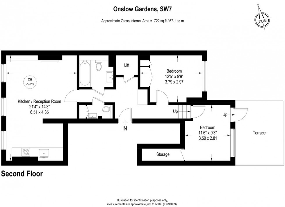 Floorplan for Onslow Gardens, South Kensington, SW7