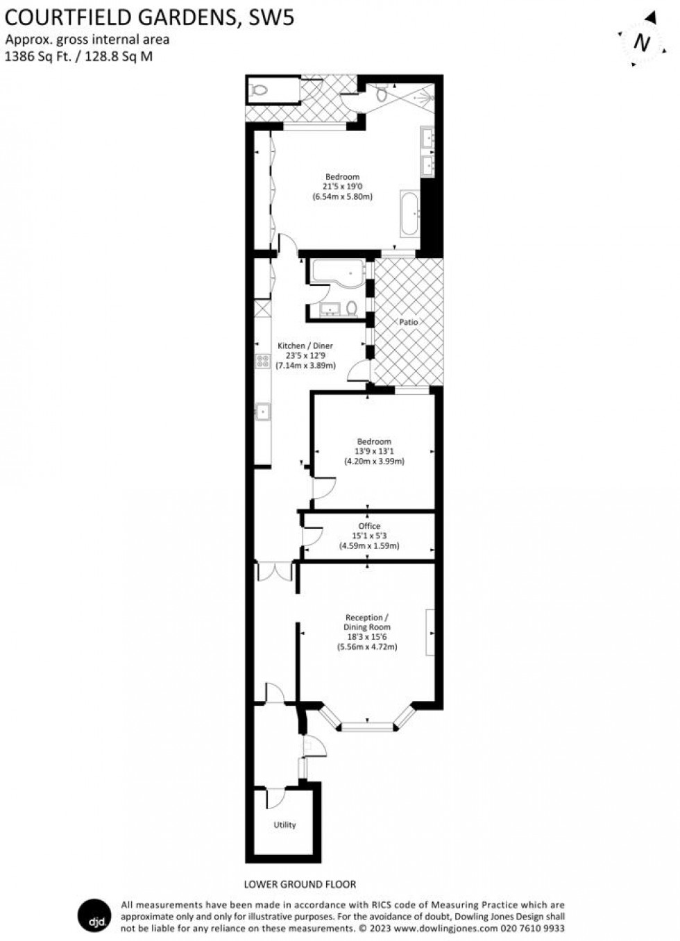 Floorplan for Courtfield Gardens, South Kensington SW5
