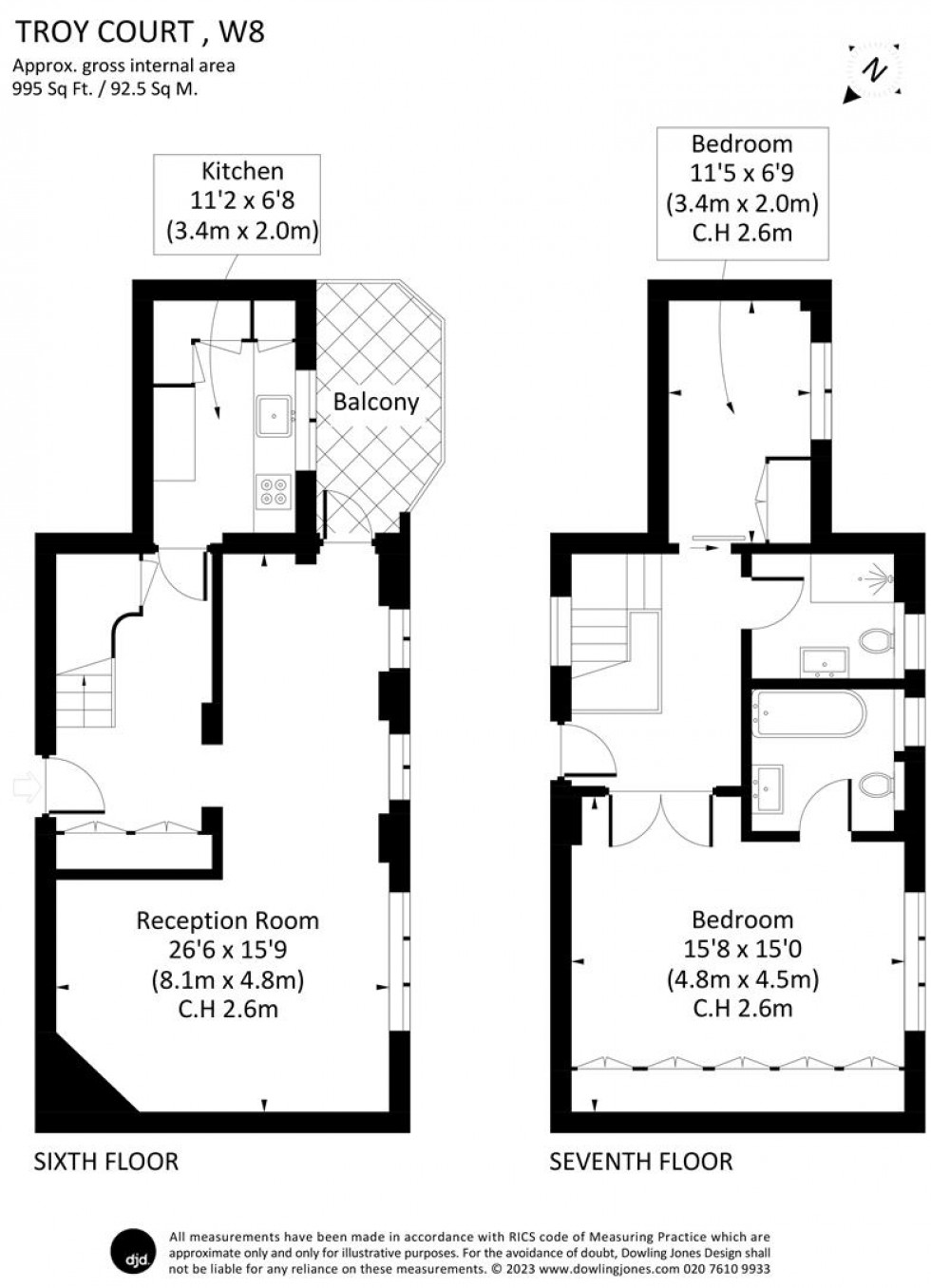 Floorplan for Troy Court, Kensington High Street, W8