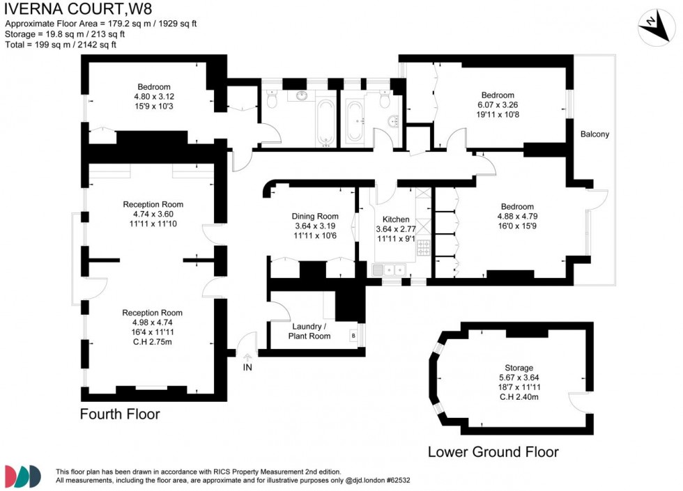 Floorplan for Iverna Court, Kensington W8