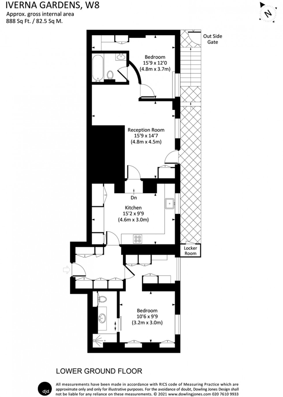 Floorplan for Iverna Gardens, Kensington, W8