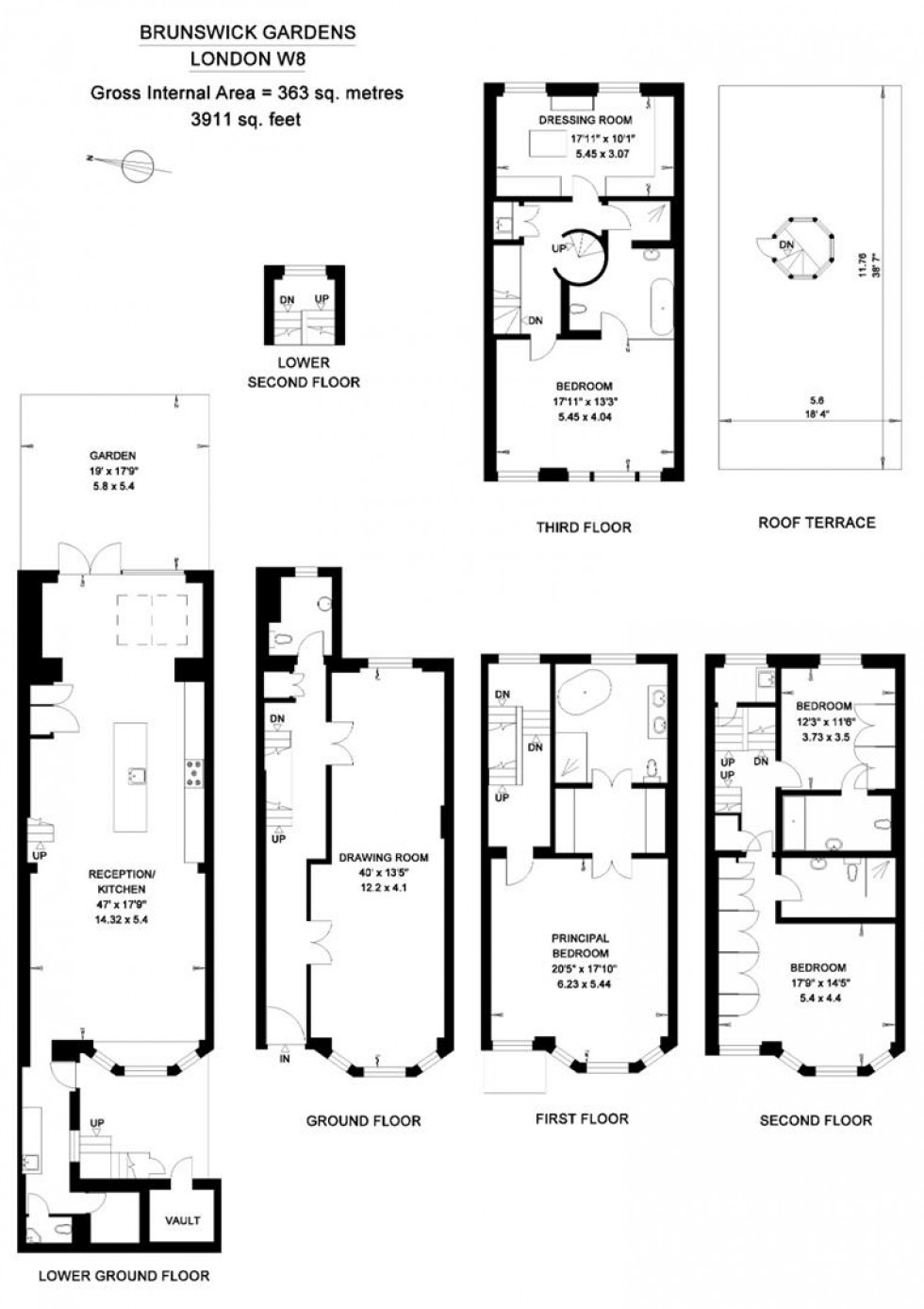Floorplan for Brunswick Gardens, Kensington, W8