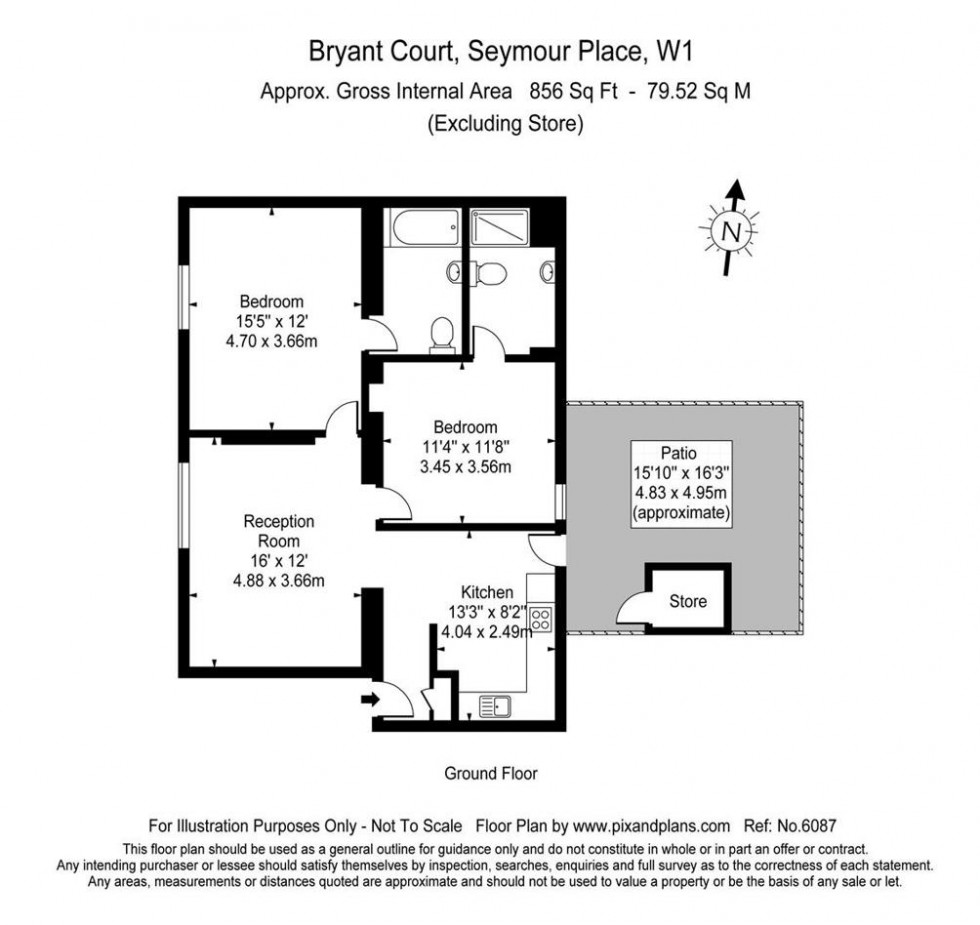 Floorplan for Bryan Court, Seymour Place W1H