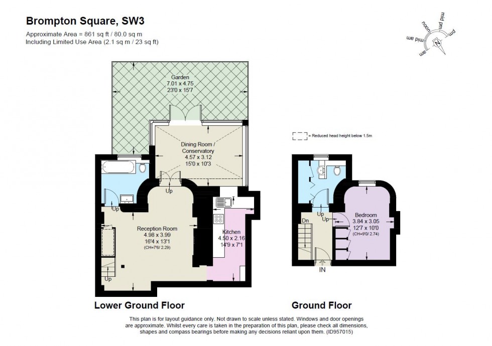 Floorplan for Brompton Square, Knightsbridge, SW3