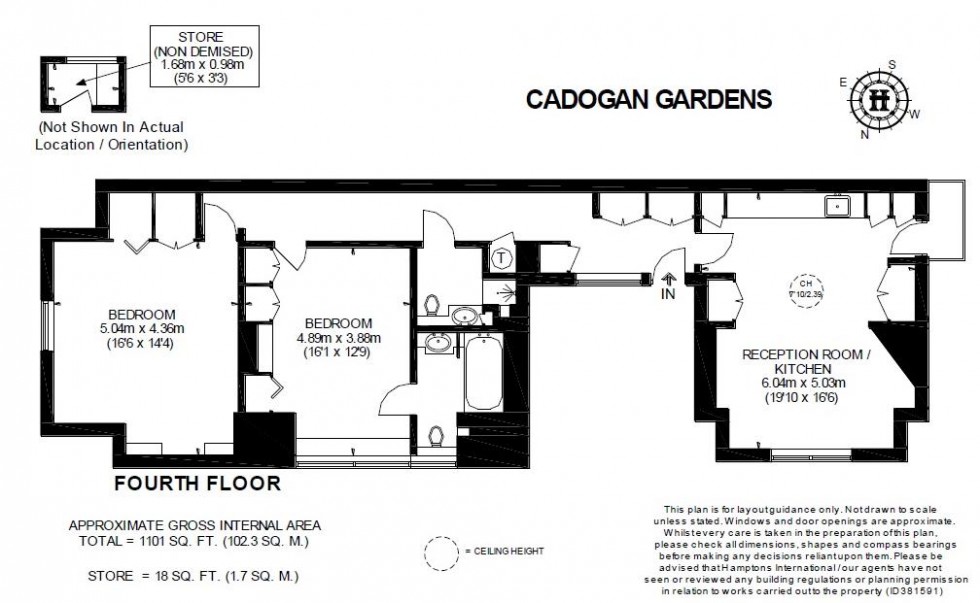 Floorplan for Cadogan Gardens, Chelsea, SW3