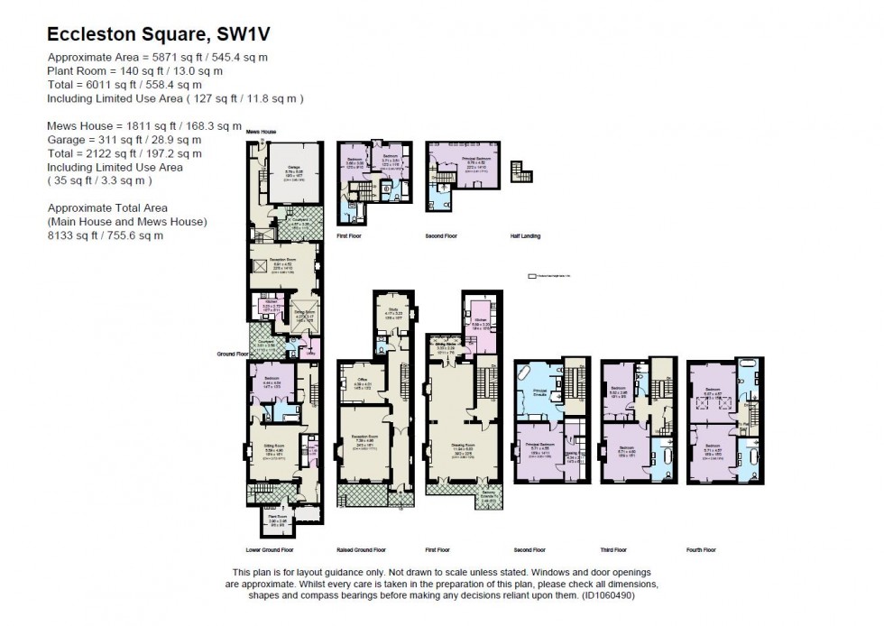 Floorplan for Eccleston Square, Pimlico SW1