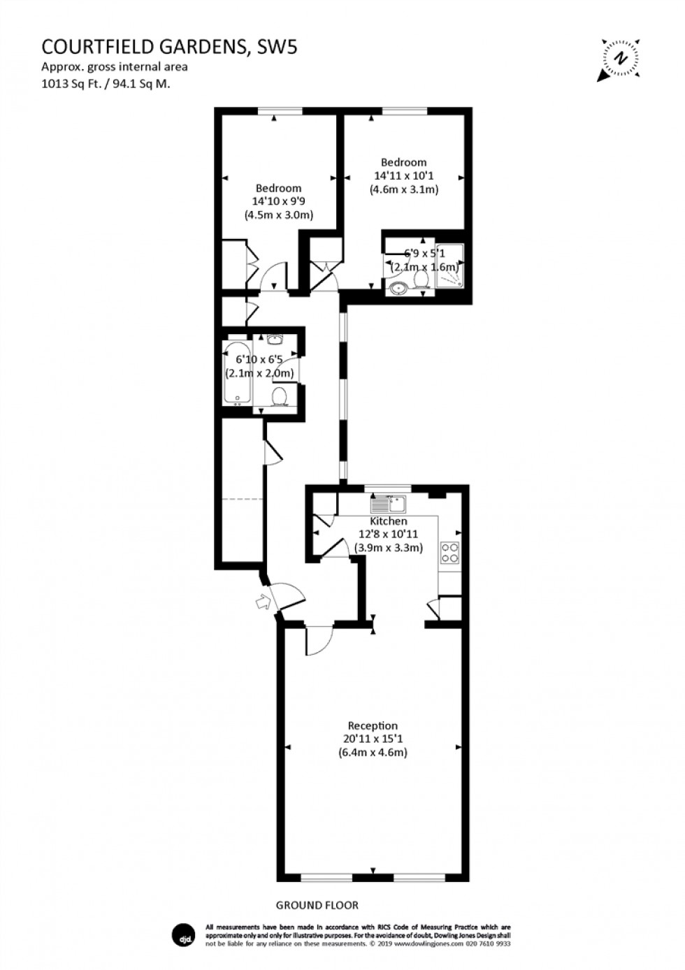 Floorplan for Courtfield Gardens, South Kensington, SW5