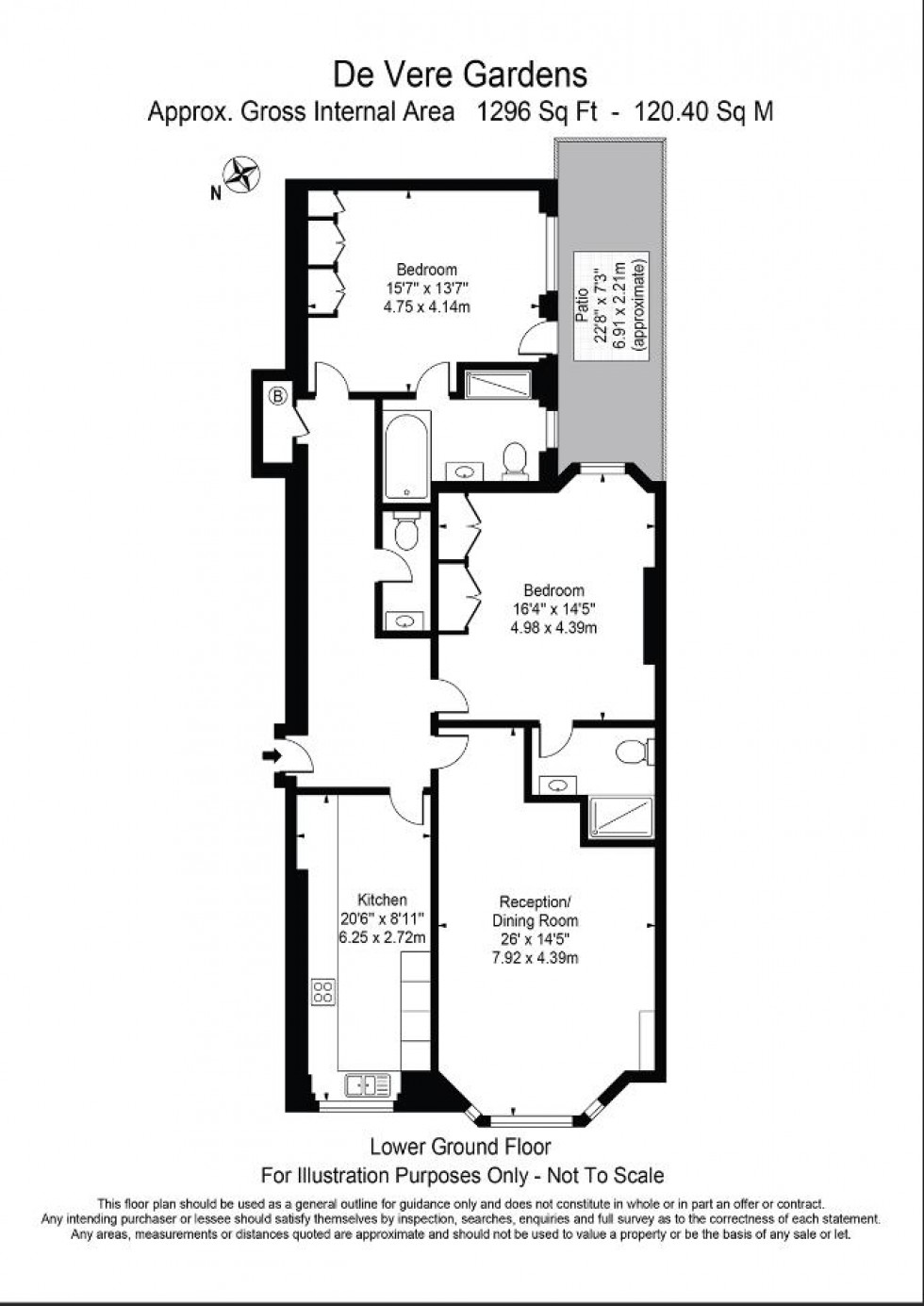 Floorplan for De Vere Gardens, Kensington W8